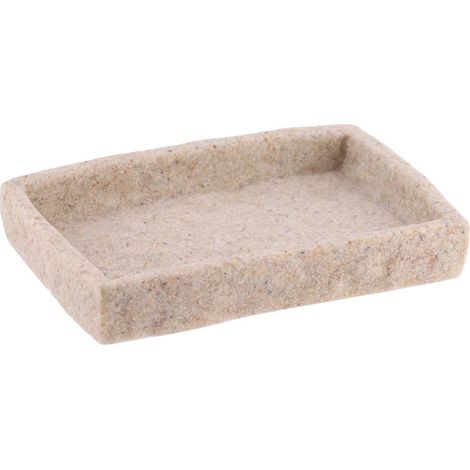 Portasapone rettangolare in poliresina con effetto pietra - naturale - Tendance