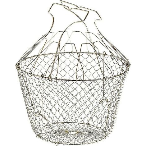 Essoreuse à salade pliable avec renforts Acier inoxydable Rangement facile Centrifugation douce 22 5 cm (1/3)