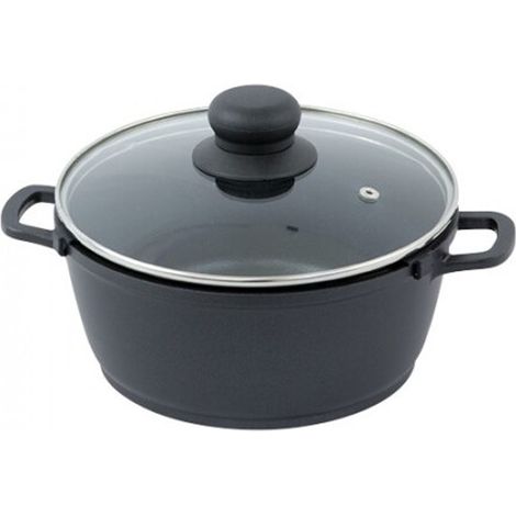 Casserole Induction Couvercle, Aluminium 16cm, 1,5L, Tous Feux, Verre, 180C, Cuisine, Robuste, Cuisson, Cassis (1/3)