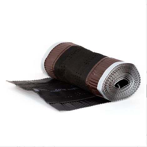 Closoir de faîtage souple ventilée aluminium, 5M, 310mm, gris Mat RAL 7024