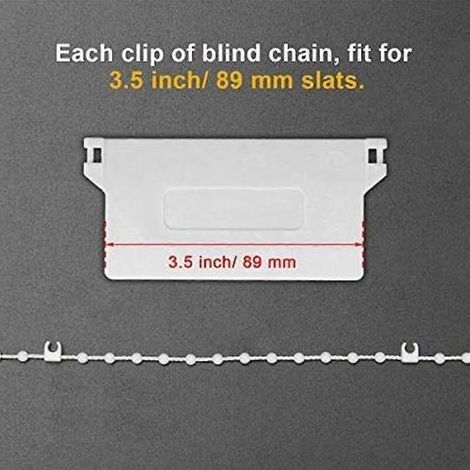 Chaînette de 20 mètres blanche pour store vertical à lamelles de 89 mm (35 pouces) (1/5)