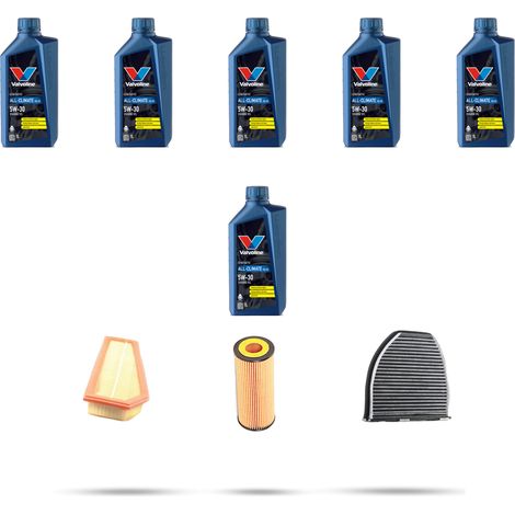 Kit tagliando 3 FILTRI e 6L OLIO compatibile con Mercedes Classe E (w212) 250 cgi 150kw dal 2009 (1/5)