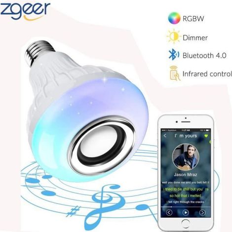 Ampoule Bluetooth - - E27 - RGBW - Stéréo Dimmable - Télécommande iOS/Android (1/5)