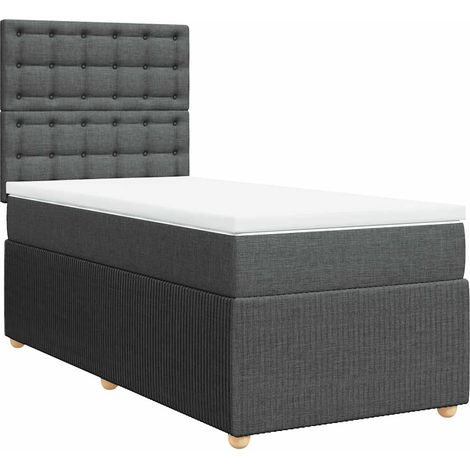 Maison Exclusive - Giroletto a Molle con Materasso Grigio Scuro 90x200 cm Tessuto (1/5)