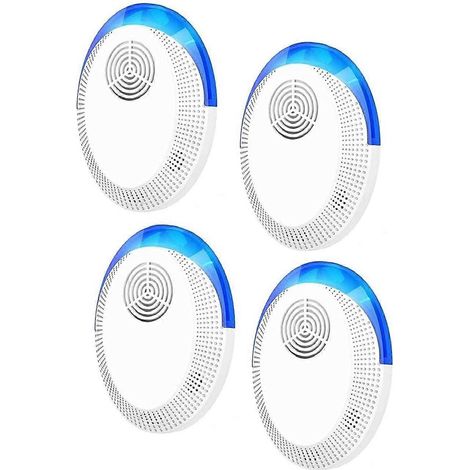 Répulsif à ultrasons contre les insectes, répulsif électronique contre les rongeurs (norme européenne, lot de 4) (1/4)