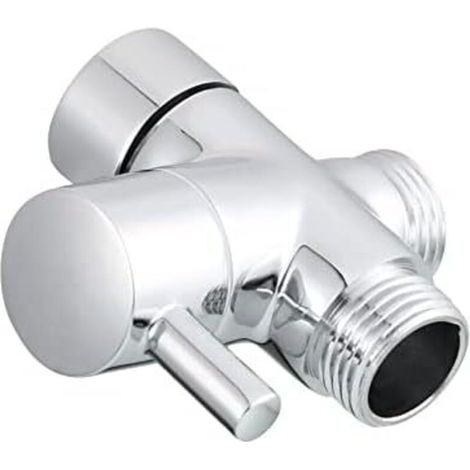 Robinet 3 voies en laiton massif G1/2" Pommeau de douche Composants de douche Compatible universel Chrome DSF007