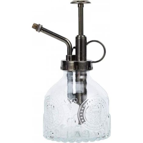 Vaporisateur vintage en verre avec pompe supérieure, petit arrosoir pour plantes d'intérieur et d'extérieur,Transparent (1/5)