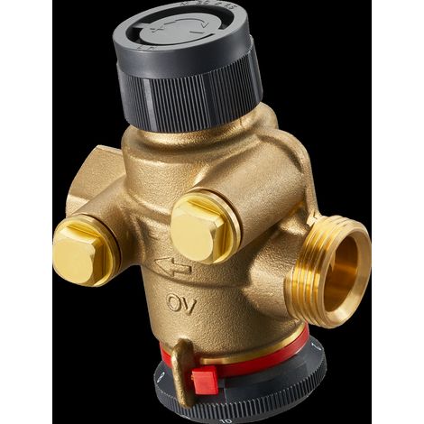 OVENTROP Vanne de régulation indépendante de la pression Cocon QTZ avec raccord à visser et filetage intérieur PN 25 DN 25, R 1 x Rp 1, 400-2500 l/h, sans vannes de mesure, laiton EZB, 1143608