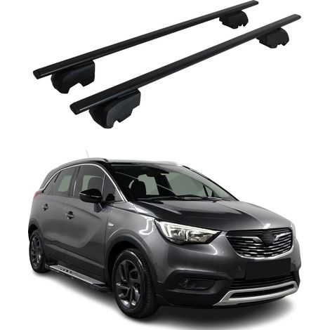OMAC Barres de toit pour Opel Crossland / Crossland X 2017-2025 – City Crash tested – ISO PAS 11154:2006 – Antivol inclus – Charge max 75 kg – 2 barres Noir (1/4)