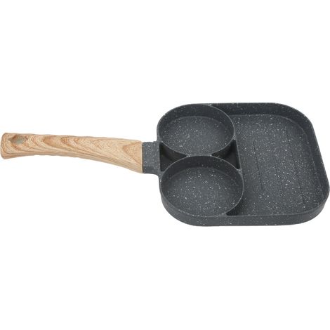 Eierform mit 3 Fächern für Burger, unterteilte Antihaftpfanne für Omeletts, hausgemachte Küche (1/5)