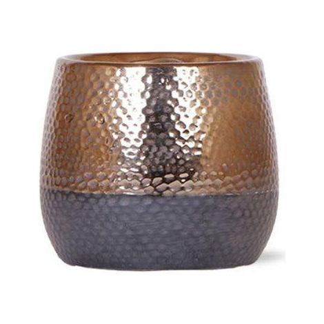 Cache-pot en Céramique Décoratif Coloris Cuivre Brillant pour Plantes Intérieur Ø 9 cm - PANGIVO (1/5)
