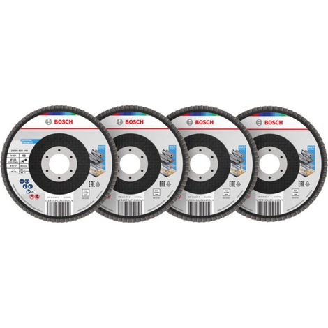 Bosch Set de disques abrasifs à lamelles, 125 mm, T27