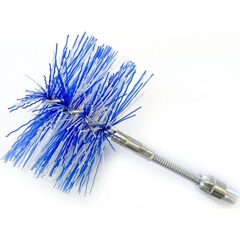 MBM – Brosse à conduit en nylon articulée 100 mm – Pour chaudières à pellets – Nettoyage conduits inox – Rallonges en acier flexibles