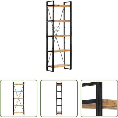 Étagères en bois - Bibliothèque à 5 niveaux 60x30x180 cm Bois de manguier solide (1/5)