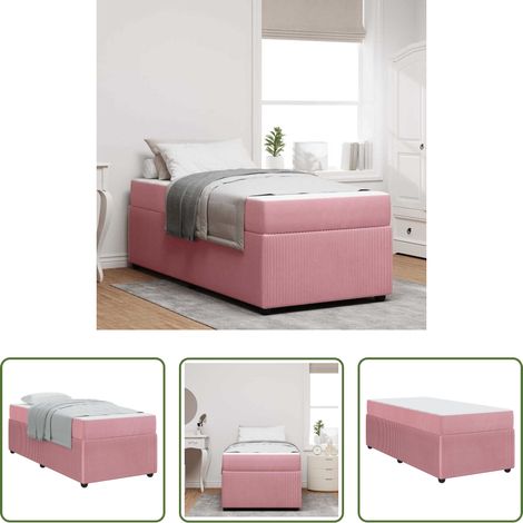 vidaXL Estructura de cama Rosa 90 x 190 cm tela (1/5)