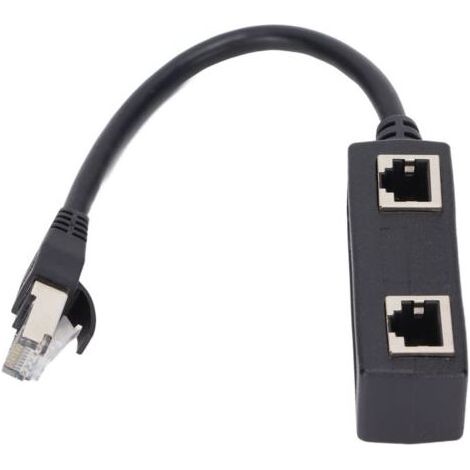 Adaptateur répartiteur RJ45 1 à 2 ports Transmission fluide Excellente connexion Adaptateur de cble réseau Adaptateur et connecteur pour câble courant faible (1/5)