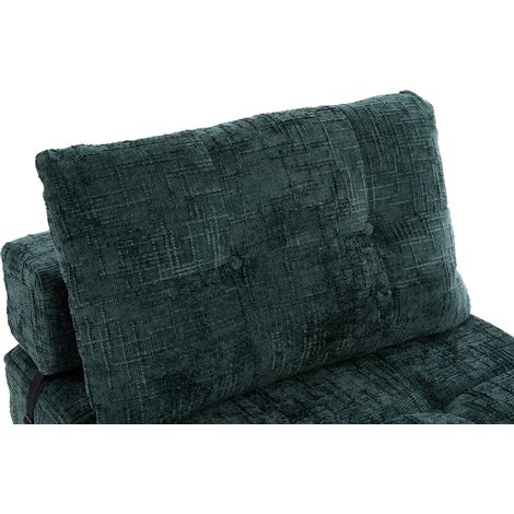 Divano letto pieghevole in Chenille verde scuro con cuscino e schienale, poltrona da pavimento compatta 79x79x57 cm (1/5)