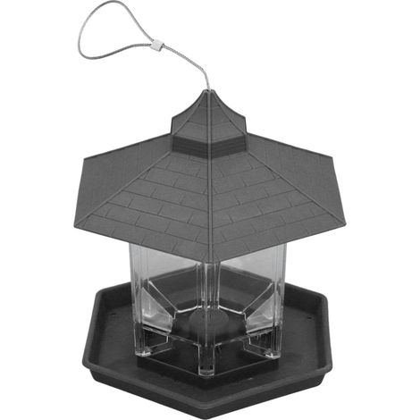 Mangeoire à oiseaux suspendue, résistante aux écureuils, grande capacité, étanche, sauvage, pour balcon extérieur, 580ml (1/5)