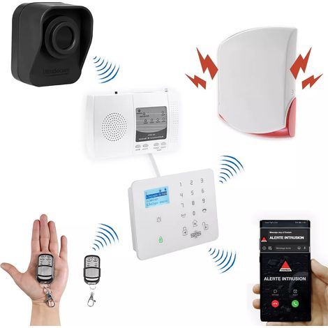 Kit "protection agricole" - 1 détecteur de mouvement sur piles + alerte GSM appel/SMS + sirène 120 dB (gamme DA600+/KP)
