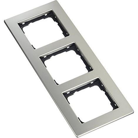 Gira Cadre de recouvrement 3f plat Gira E2 Acier inoxydable [0213335], 0213 335