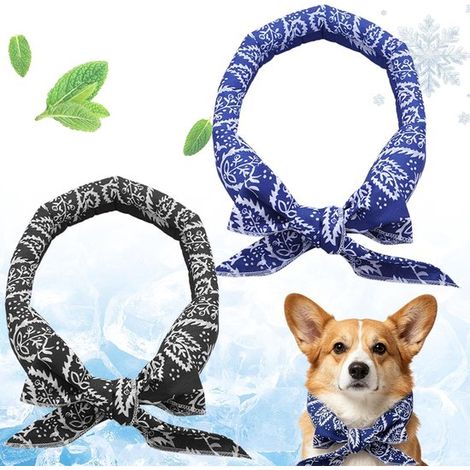 Conjunto de 2 collares refrescantes para perros, Collar refrescante para perros y gatos, Refrescante y transpirable para perros en verano (1/5)