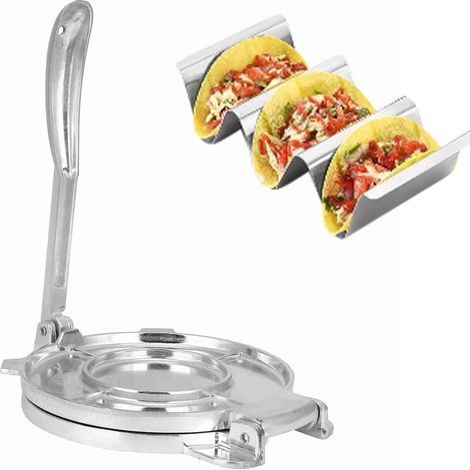 Tortillapresse – 1 Stück – Aluminiumlegierung – Gleichmäßige Formgebung – Ideal für Zuhause und Picknicks – Silber (1/5)