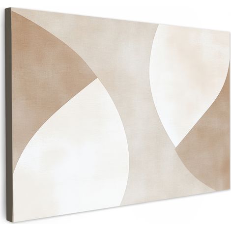 CUADRO EN LIENZO Marrón - Japandi - Abstracto Adornos Pared 60x40 cm