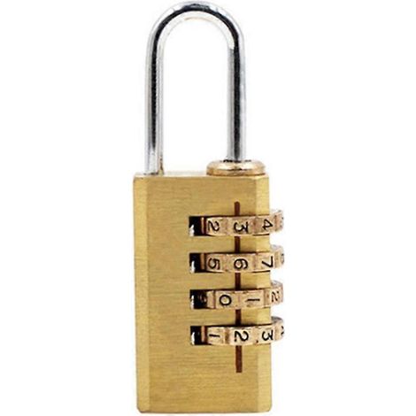 Cadenas d'extérieur en métal, cadenas pour bagages, cadenas à 4 chiffres, cadenas de voyage-5.721CM-Golden (1/3)