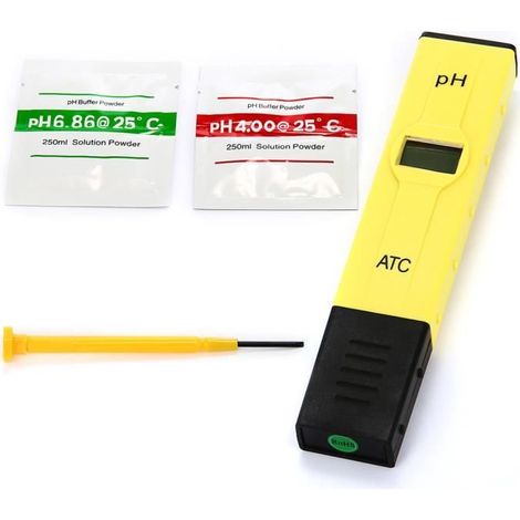 Xcellent Global Testeur PH Haute Précision PH-mètre avec ATC (050 degrés) et LCD rétro-éclairé Jaune M-HG076