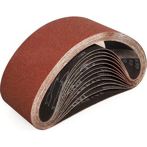 Bandes Abrasifs 100x610 mm-10 Pièces de 60 Grain Bande Ponceuse pour Ponçage et Polissage avec Ponceuse à Bande (1/5)