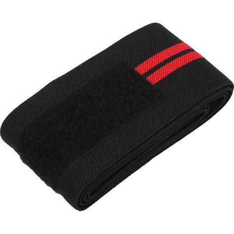 Genouillères de sport à compression élastiques, manchons de genouillère, sangles d'orthèse pour haltérophilie, noir et rouge (1/5)