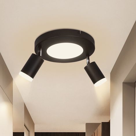 ZMH Plafonnier Spot de Plafond LED GU10 - Plafonnier 3000k Blanc Chaud 20W Lampe de Chambre Pivotant 350° Spot de Plafond pour Cuisine Salle à Manger Couloir Couloir (1/5)