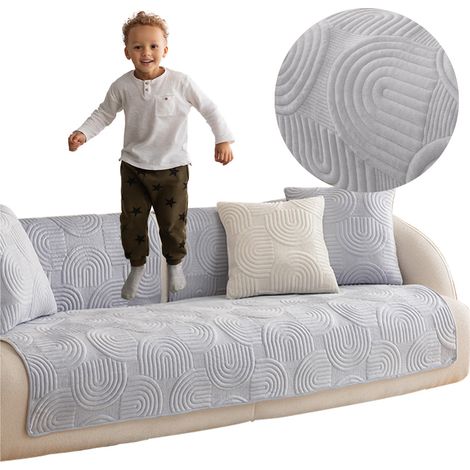 MATTE, DECKE, BEZUG für SOFA-Sofa 90x240 cm, HELLGRAU, ERREGTES MUSTER