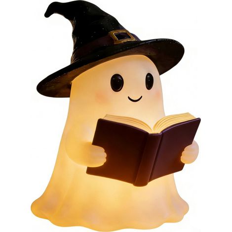Halloween Ghost lecture livre petite veilleuse mignon Ghost décoration festive (1/2)