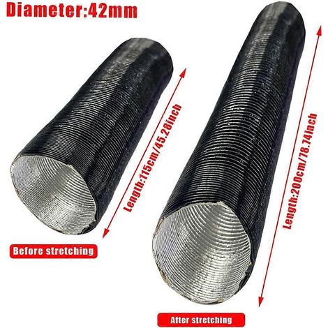 Conduit d'air pour chauffage de stationnement diesel Webasto Eberspacher (diamètre : 25 mm, 42 mm, 60 mm, 75 mm, 90 mm) - Taille : LBG-42 mm-200 cm