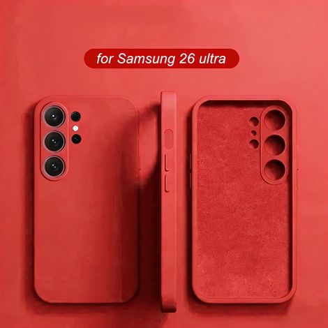 Coque de téléphone en silicone liquide (bordeaux) pour Galaxy S22+ 5G, compatible avec les appareils Samsung. Protection d'objectif incluse. (1/3)