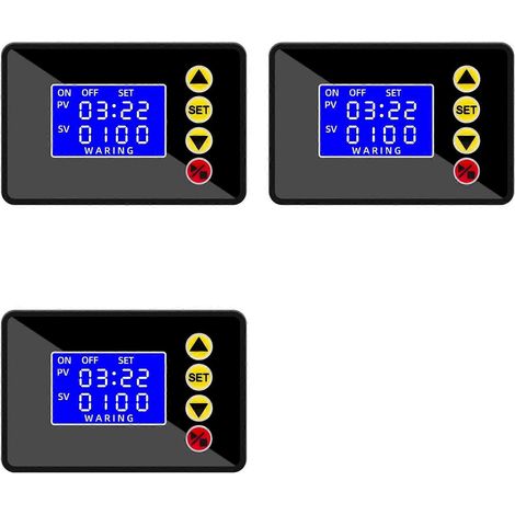 Minuterie numérique programmable 3X avec relais de contrôle de temporisation, temporisation marche/arrêt, AC110-220V (1/2)