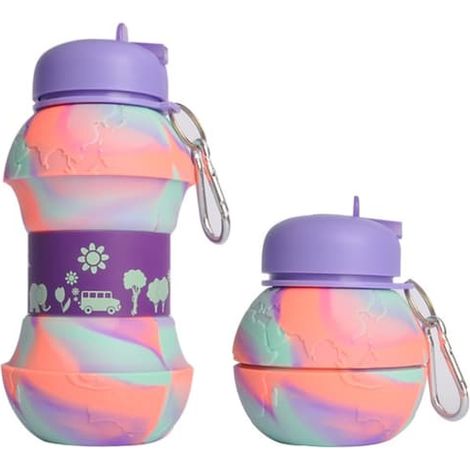 Gourde pliable en silicone LILA violet camouflage (1/5)