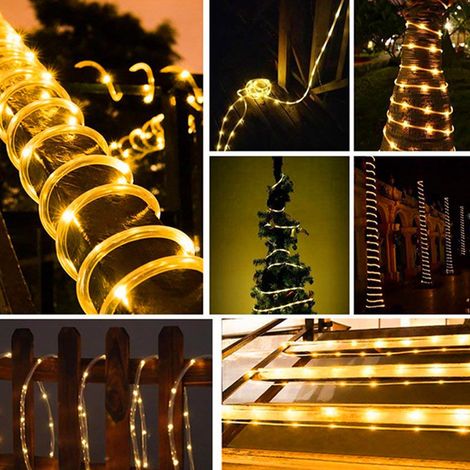 Guirlande lumineuse LED flexible et étanche de 12 m (39,4 pi) avec 8 modes d'éclairage pour jardin, arbres et clôtures. (1/5)