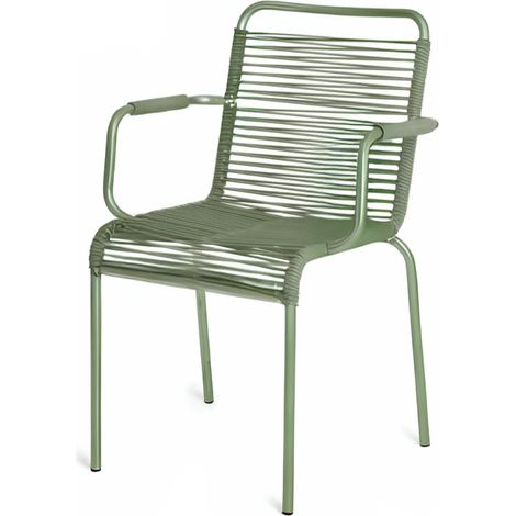 Poltrona Da Esterno Mya Con Telaio In Alluminio Ad Alta Resistenza Verde E Rivestimento In Corda Verde