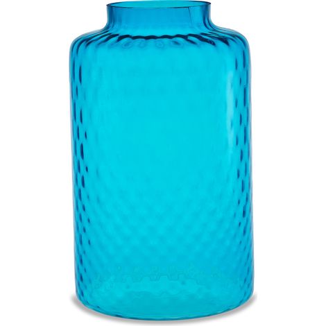 "Vaso artigianale BOTTIGLIA in vetro di Murano turchese 33 cm" (1/2)