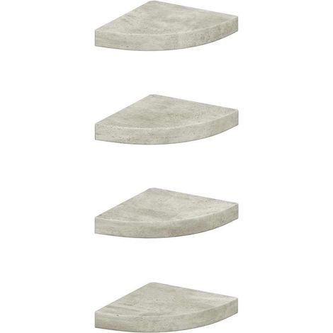 Maison Exclusive - Eck-Schweberegale 4 Stk. Betongrau 25x25x3,8 c (1/5)