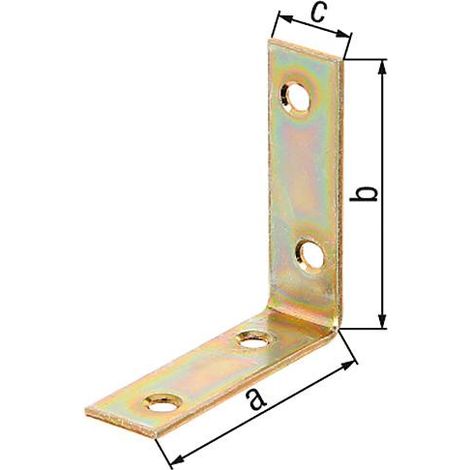 Equerre chaise, 50x50x15mm jaune galva (1/4)