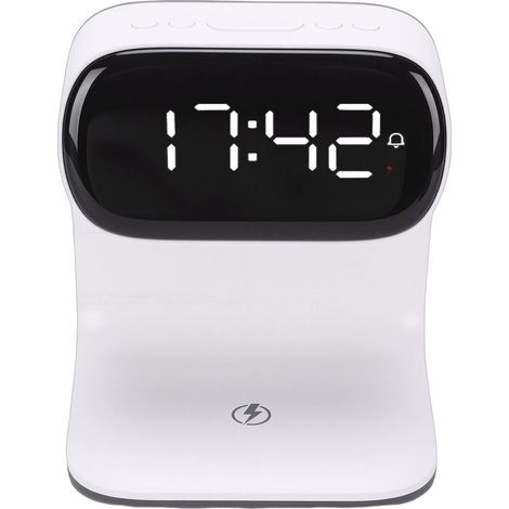 Réveil numérique avec station de charge rapide sans fil, lampe tactile intelligente 15 W et veilleuse 3 couleurs pour salon/chambre de chevet (1/5)