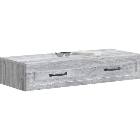 Maison Exclusive - Tavolino da Parete Laterale Grigio Sonoma 87,5 x 34,5 x 17 cm (1/5)