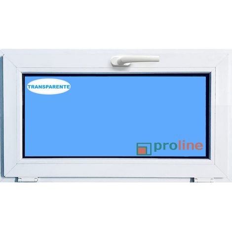 Finestra in PVC L1000 mm x H500 mm Bianco, A Vasistas Vetro Trasparente (1/4)