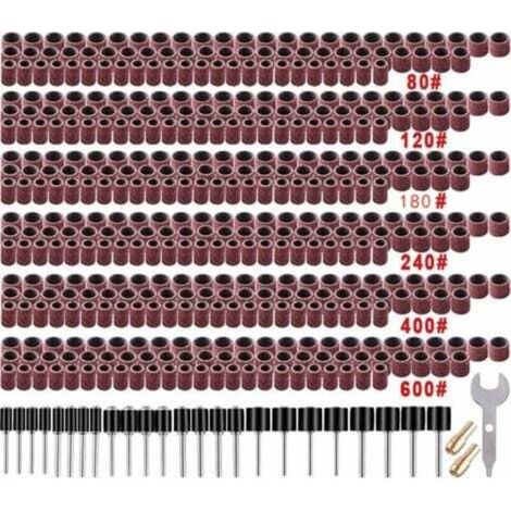 [NEVER USED] 531-Piece Sanding Drum Set for Rotary Tools, with 504 Sanding Drums, 24 Drum Mandrels, and 2 Self-Tightening Mandrels