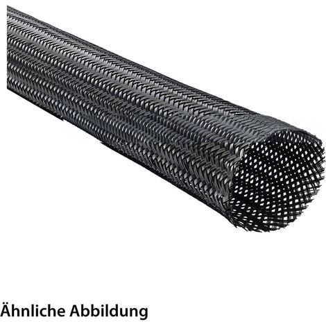 FLEXA HG-PET022 schwarz Hohlgeflechtschlauch PET-Monofile - Einsatzbereich 3,0mm - 11,0mm Temperaturbereich -50°C bis 150°C kurzzeitig 175°C - 1 Meter