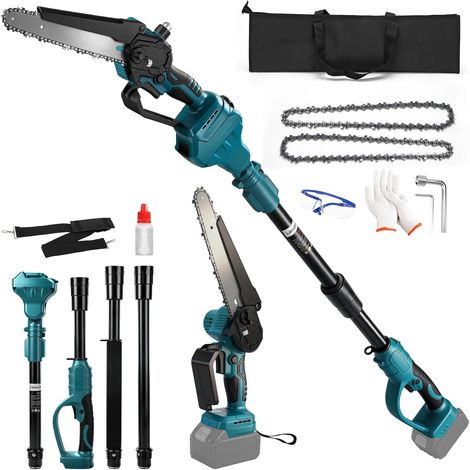 2-en-1 Tronçonneuse Télescopique sans fil pour 18V batterie, 8 Pouces Mini Tronconneuse Sans Balais, Longueur Extensible 2 m, Tronconneuse avec Perche pour Branches et Jardin (Sans Batterie) (1/5)