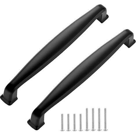 ALLIANDISPaquet de 12 poignées d'armoires de cuisine poignées de tiroir noir mat poignées d'armoire poignées de tiroir (12 pièces, trou central 96mm) (1/5)